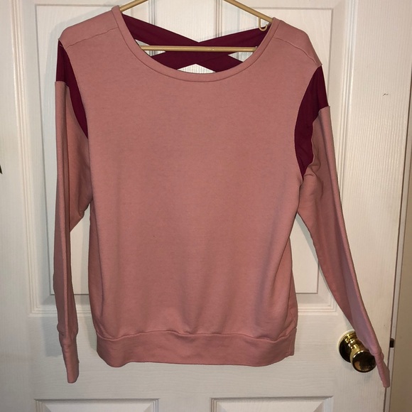 None Tops - Pink n wine colored sweatshirt dressy